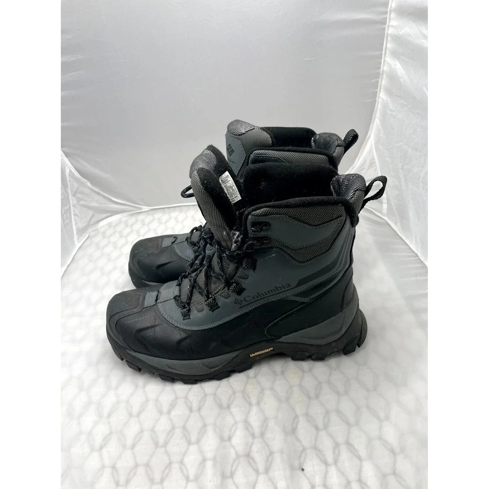 Columbia Bugaboot Plus IV Mens 11 Black Graphite Omni Heat Lace Up Winter Boots